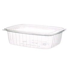 Renewable and Compostable Rectangular Deli Containers, 48 oz, 8 x 6 x 2, Clear, Plastic, 50/Pack, 4 Packs/Carton