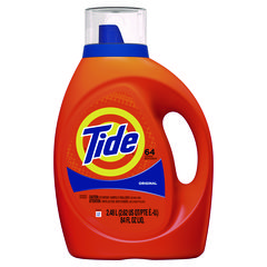 Tide® Liquid Laundry Detergent, Original Scent, 64 Loads, 84 oz Bottle, 4/Carton