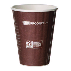 Eco-Products® World Art Renewable and Compostable Insulated Hot Cups, PLA, 8 oz, 40/Pack, 20 Packs/Carton