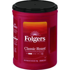 Folgers® Classic Roast Ground Coffee, 40.3 oz Canister, 6/Carton
