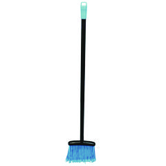Lobby Dust Pan Broom, 36.86", Black/Blue, 12/Carton