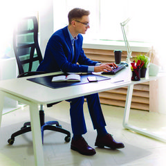Floortex® Ecotex Marlon BioPlus Rectangular Polycarbonate Chair Mat for Hard Floors, Rectangular, 46 x 60, Clear