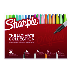 Permanent Markers Ultimate Collection, Assorted Tip Sizes/Types, Assorted Colors, 72/Pack