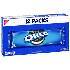 Nabisco® Oreo Cookies Single Serve Packs, Chocolate, 2.4 oz Pack, 6 Cookies/Pack, 12 Packs/Box