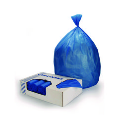 Heritage High-Density Waste Can Liners, 23 gal, 14 mic, 30 x 43, Blue, 25 Bags/Roll, 10 Rolls/Carton