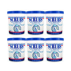 SCRUBS® Hand Cleaner Towels, 1-Ply, 10 x 12, Citrus, Blue/White, 72/Bucket, 6 Buckets/Carton