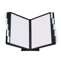 Durable® VARIO Document Holder, 10 Panels 15.5 x 6.5 x 10.75, Black Borders