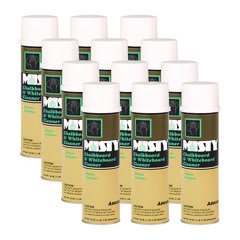 Misty® Chalkboard and Whiteboard Cleaner, 19 oz Aerosol Spray, 12/Carton
