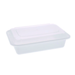 Pactiv Evergreen Newspring VERSAtainer Microwavable Containers, 8.8 x 6 x 2.5, White/Clear, Base/Lid Combo, 150/Carton