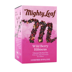 Whole Leaf Tea Pouches, Wild Berry Hibiscus, 15/Box