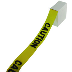 Site Safety Barrier Tape, "Caution" Text, 3" x 1,000 ft, Yellow/Black