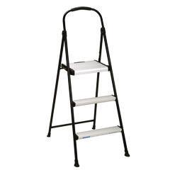 3-Step Stepstool, 250 lb, 28.75" Tall, 28.35" Spread, Black/Silver CSC11425ABK1E
