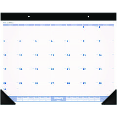 AT-A-GLANCE® Desk Pad, 24 x 19, White Sheets, Black Binding, Black Corners, 12-Month (Jan to Dec): 2024