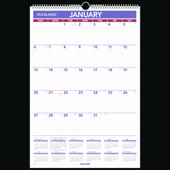 AT-A-GLANCE® Erasable Wall Calendar, 15.5 x 22.75, White Sheets, 12-Month (Jan to Dec): 2024