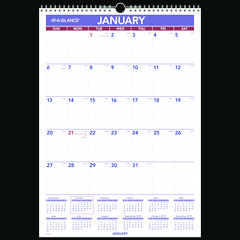 AT-A-GLANCE® Erasable Wall Calendar, 12 x 17, White Sheets, 12-Month (Jan to Dec): 2024