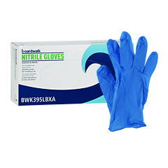 Disposable General-Purpose Powder-Free Nitrile Gloves, Large, Blue, 5 mil, 100/Box