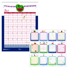 House of Doolittle™ Academic Year Recycled Seasonal Wall Calendar, Illustrated Seasons Artwork, 12 x 16.5, 12-Month (July to June): 2024 to 2025