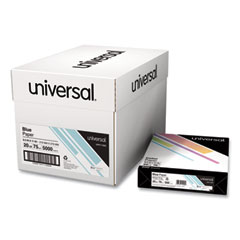 Universal® Deluxe Colored Paper, 20 lb Bond Weight, 8.5 x 11, Blue, 500/Ream