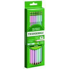 Pre-Sharpened Pencil, 2.2 mm, HB (#2), Black Lead, Pastel Assorted Barrel, 18/Pack