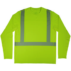 Chill-Its 6688 Type R Class 2 Cooling Hi-Vis Sun Shirt with UV Protection, Medium, Lime