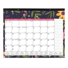 Blueline® Academic 18-Month Desk Pad Calendar, 22 x 17, White/Multicolor Sheets, Black Headband, 18-Month (July to Dec): 2024 to 2025