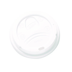 Dome Drink-Thru Lids, Fits 10 oz to 20 oz Dixie Paper Hot Cups, White, 100/Pack