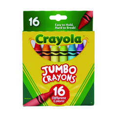 Crayola® Jumbo Crayons, Assorted, 16/Box