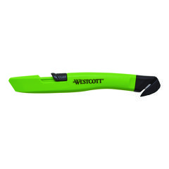 Westcott® Safety Ceramic Blade Box Cutter, 0.5" Blade, 5.7" Plastic Handle, Green