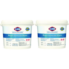 Bleach Germicidal Wipes, 1-Ply, 12 x 12, Unscented, White, 110/Canister, 2 Canisters/Carton