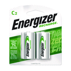 Energizer® NiMH Rechargeable C Batteries, 1.2 V, 2/Pack
