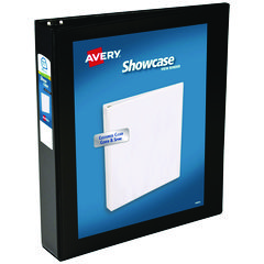Avery® Showcase Economy View Binders with Slant Rings, 3 Rings, 1.5" Capacity, 11 x 8.5, Black