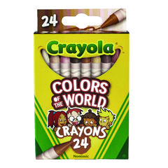 Colors of the World Crayons, Assorted, 24/Pack