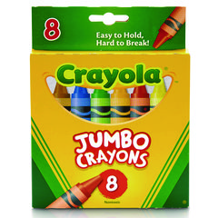 Jumbo Crayons, Assorted Colors, 8/Box