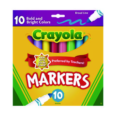 Non-Washable Marker, Broad Bullet Tip, Assorted Tropical Colors, 10/Pack