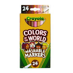 Colors of the World Washable Markers, Fine Bullet Tip, Assorted Colors, 24/Pack