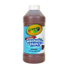 Washable Paint, Brown, 16 oz Bottle