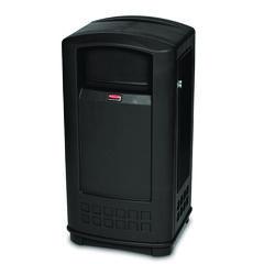 Rubbermaid® Commercial Plaza Jr. Container, 35 gal, Plastic, Black ; Non-Stock Item - Extended Delivery Time