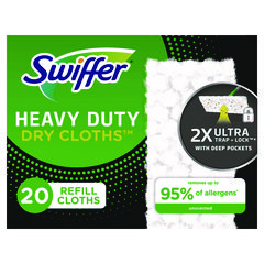Heavy-Duty Dry Refill Cloths, 10.3 x 7.8, White, 20/Pack, 4 Packs/Carton