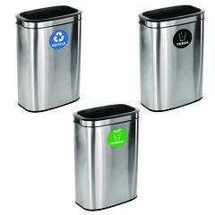 10.5 Gallon Recycle, Trash and Compost Combo Station, Brushed Stainless Steel ALH47040LRTCO