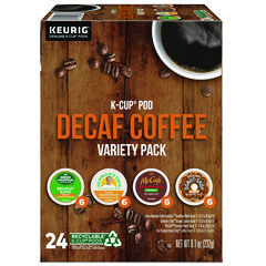 Decaf Variety Coffee K-Cups, Assorted Flavors, 0.38 oz K-Cup, 24/Box