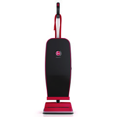 Task Vac Soft Bag Lightweight Upright, 12" Cleaning Path, Black/Red