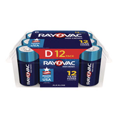 Alkaline D Batteries, 12/Pack