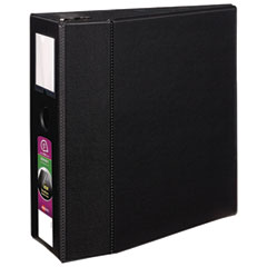 Durable Non-View Binder with DuraHinge and EZD Rings, 3 Rings, 5" Capacity, 11 x 8.5, Black, (8901)