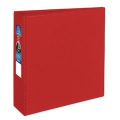 Heavy-Duty Non-View Binder with DuraHinge and Locking One Touch EZD Rings, 3 Rings, 3" Capacity, 11 x 8.5, Red