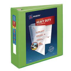 Heavy-Duty View Binder with DuraHinge and Locking One Touch EZD Rings, 3 Rings, 3" Capacity, 11 x 8.5, Chartreuse