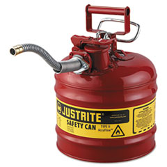 JUSTRITE® AccuFlow Safety Can, Type II, 2gal, Red, 5/8" Hose