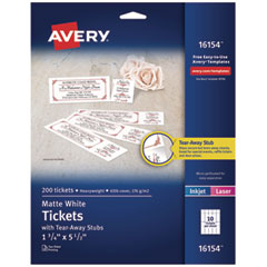 Avery® Printable Tickets with Tear-Away Stubs