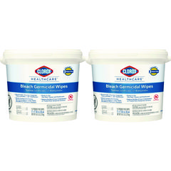 Bleach Germicidal Wipes, 1-Ply, 12 x 12, Unscented, White, 110/Canister, 2 Canisters/Carton