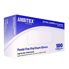 V200 Series Powder-Free Vinyl Exam Gloves, 4 mil, Small Clear, 100/Box TXIVSM200