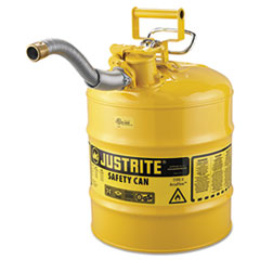 JUSTRITE® AccuFlow Safety Can, Type II, 5gal, Yellow, 1" Hose